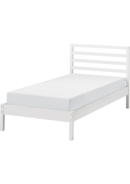 Tarva / Lönset Tek Kişilik Karyola Beyaz Vernikli 90 x 200 cm