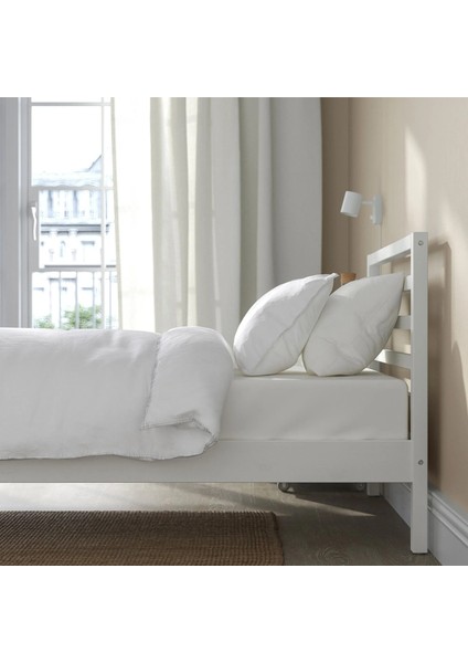 Tarva / Lönset Tek Kişilik Karyola Beyaz Vernikli 90 x 200 cm indirimleri