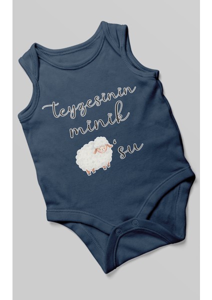 Teyzesinin Minik Kuzusu Baskılı Bebek Zıbını – Çıtçıtlı Body 8 Renk | %100 Pamuk Sıfır Kol modelleri