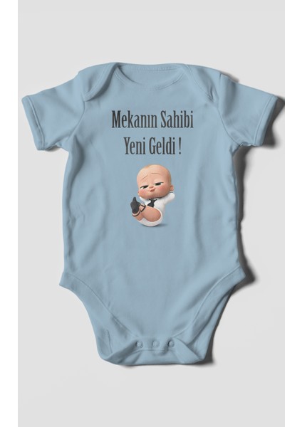 Mekanın Sahibi Yeni Geldi Baskılı Bebek Zıbını – Çıtçıtlı Body 8 Renk | %100 Pamuk Kısa Kol fiyatları