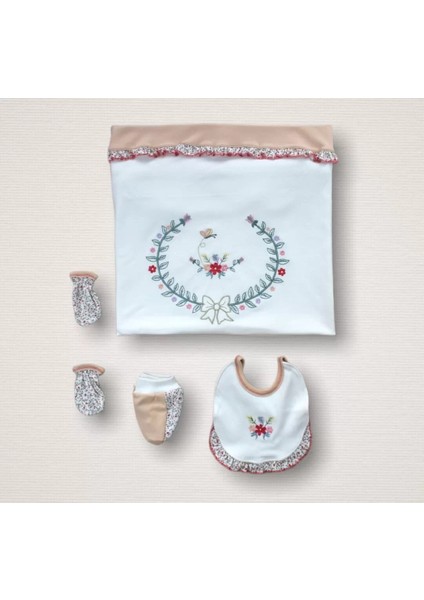 Erguvan Taç Nakışlı Kız Bebek 10LU Zıbın Takımı Hastane Çıkışı Nar Çiçeği fiyatları