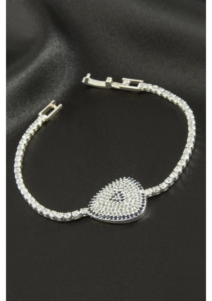 Oval Zirkon Taşlı Çocuk Bileklik 16 cm