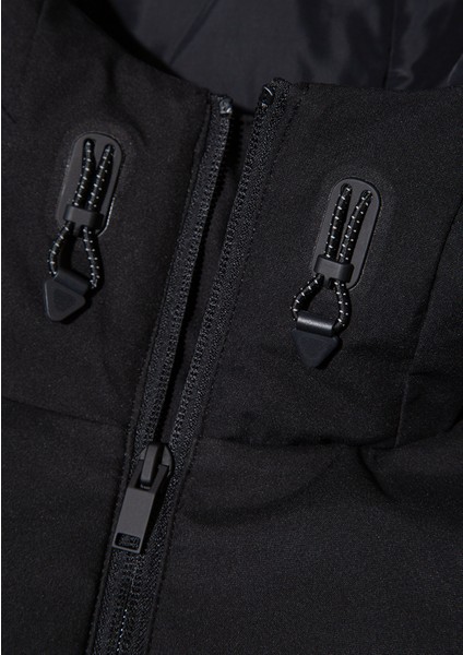 Kapüşonlu Siyah Şişme Mont 0110651-71379