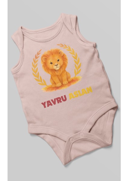 Yavru Aslan Baskılı Bebek Zıbını – Çıtçıtlı Body 8 Renk | %100 Pamuk Sıfır Kol modelleri