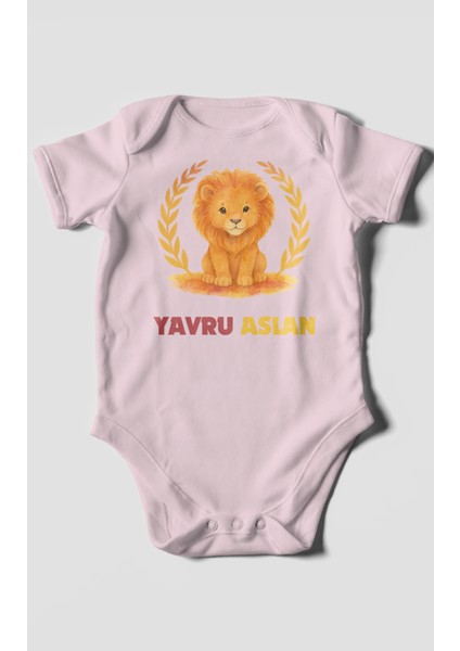 Yavru Aslan Baskılı Bebek Zıbını – Çıtçıtlı Body 8 Renk | %100 Pamuk Kısa Kol fiyatları