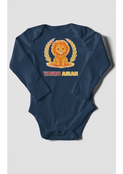 Yavru Aslan Baskılı Bebek Zıbını – Çıtçıtlı Body 8 Renk | %100 Pamuk Uzun Kol fiyatları