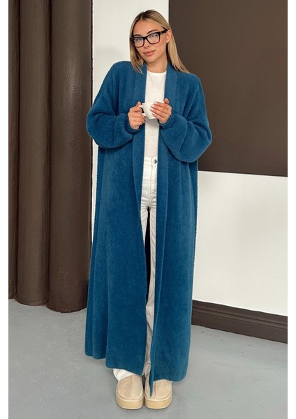 Uzun Salaş Triko Hırka Petrol 8245 fırsatları