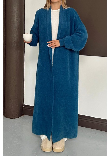 Uzun Salaş Triko Hırka Petrol 8245