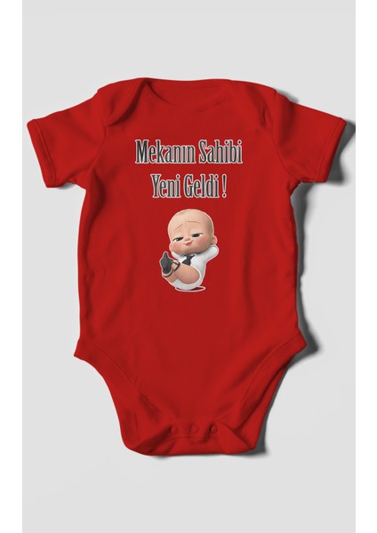 Mekanın Sahibi Yeni Geldi Baskılı Bebek Zıbını – Çıtçıtlı Body 8 Renk | %100 Pamuk Kısa Kol fiyatları