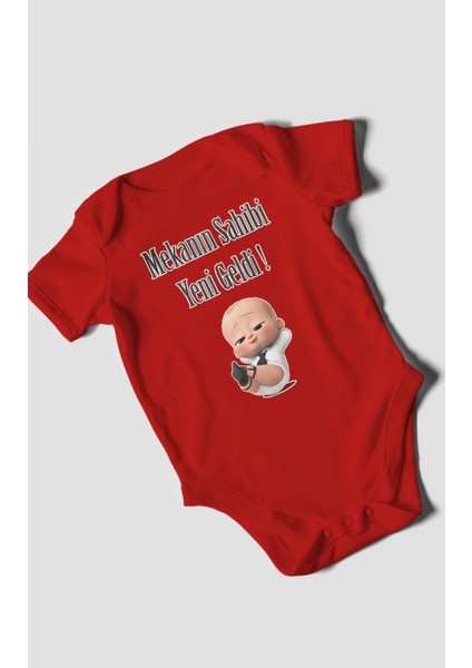 Mekanın Sahibi Yeni Geldi Baskılı Bebek Zıbını – Çıtçıtlı Body 8 Renk | %100 Pamuk Kısa Kol modelleri