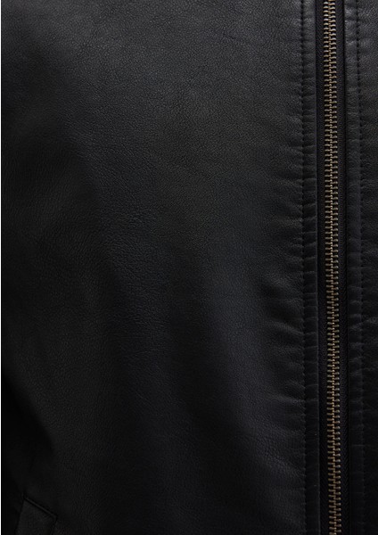 Siyah Suni Deri Ceket 0110636-71379