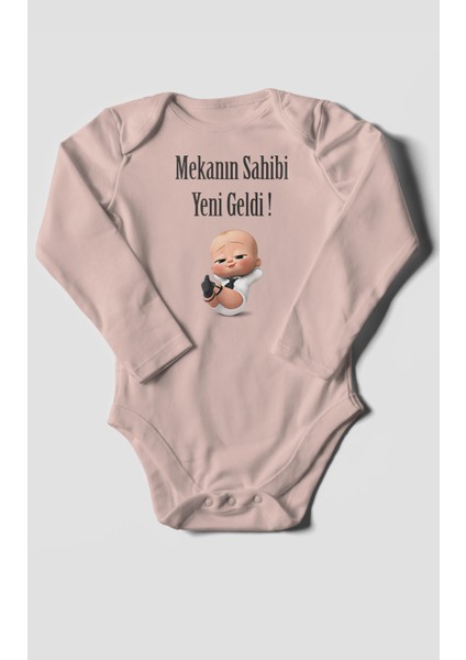 Mekanın Sahibi Yeni Geldi Baskılı Bebek Zıbını – Çıtçıtlı Body 8 Renk | %100 Pamuk Uzun Kol fiyatları