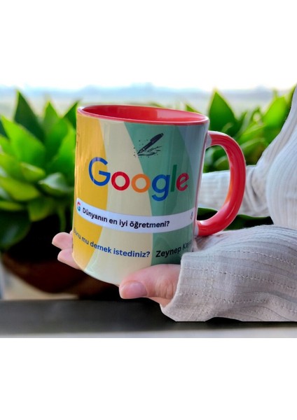 Isim Yazılabilir Öğretmenler Günü Hediyelik Kupa- Öğretmene Hediyeliktasarım Renkli Porselen Kupa fiyatları