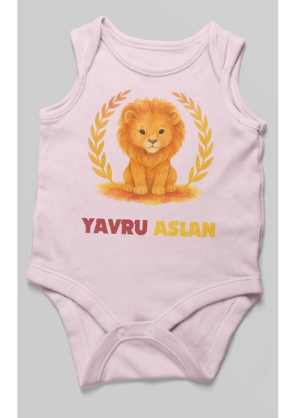 Yavru Aslan Baskılı Bebek Zıbını – Çıtçıtlı Body 8 Renk | %100 Pamuk Sıfır Kol fiyatları