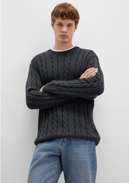 Antrasit Örgü Kazak 0710313-70076