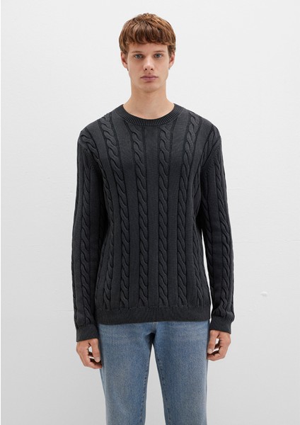 Antrasit Örgü Kazak 0710313-70076