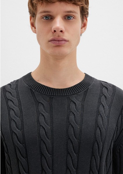 Antrasit Örgü Kazak 0710313-70076