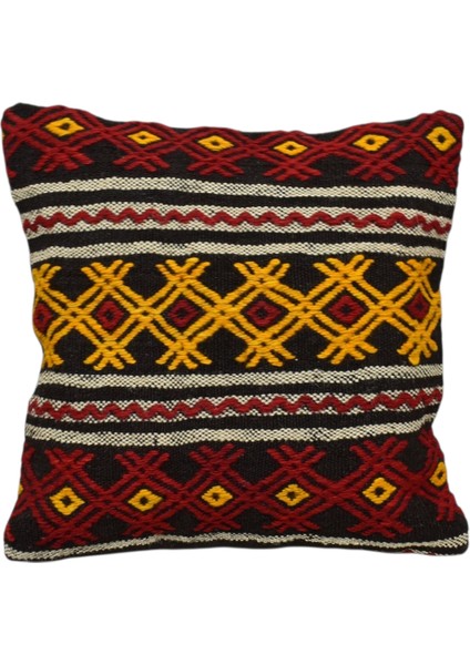 Yeni El Dokuma Dekoratif Kilim Kırlent Yastık Kılıfı 6492