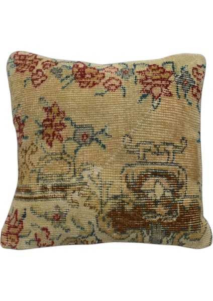 Vintage El Dokuma Dekoratif Halı Kırlent Yastık Kılıfı 6488