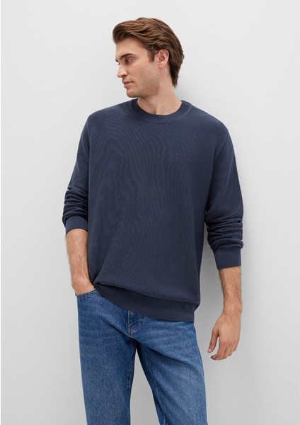 Bisiklet Yaka Lacivert Kazak 0710197-70497