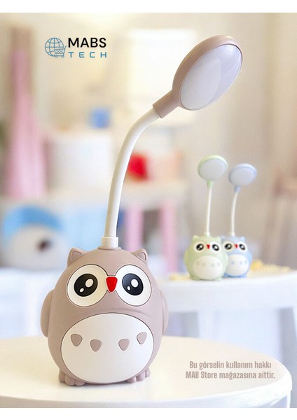 Sevimli Baykuş Tasarımlı USB Şarjlı LED Masa Lambası - Okula Dönüş Hediyesi, Dekoratif Gece Lambası