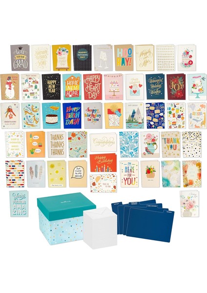 Tüm Kutulu Kart Düzenleyicili Çeşitli Boş Tebrik Kartları Seti (100'LÜ Paket) —doğum Günü, Teşekkür Ederiz, Tebrikler, Düğün, Bebek, Seni Düşünme, Sempati