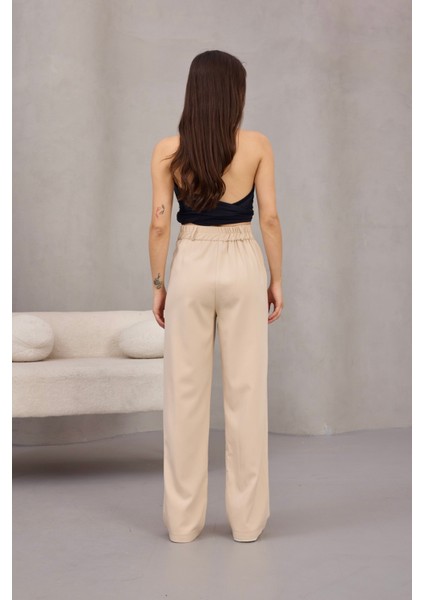 Kadın Yüksek Bel Likralı Geniş Paça Çımalı Rahat Kesim Pantolon fırsatları