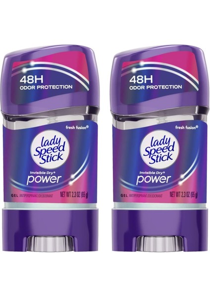 Lady Speed Stick 48HR Terlemeyi Önleyici Deodorant Jel Fresh Füzyon 2,30 Oz (2'li Paket)