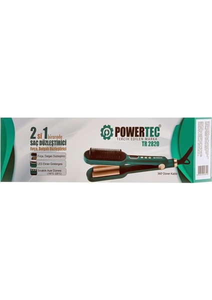 Powertec TR-2820 Fırçalı-Dalgalı Iyon Özellikli Saç Düzleştirici