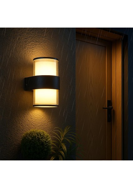 LED Duvar 12W IP54 – Günışığı 3200K, 1170 Lümen, Su Geçirmez Iç ve Dış Mekan Aydınlatma, Bahçe Balkon Teras Ev Koridor Için