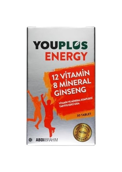 Youplus Energy 12 Vitamin ve 8 Mineral Kompleksi 30 Tablet fiyatları