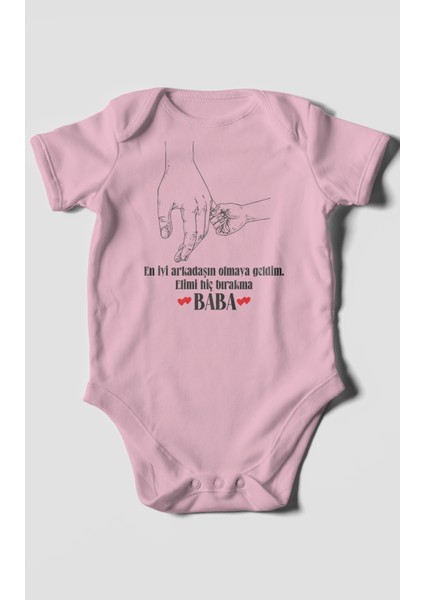 Babaya Özel Baskılı Bebek Zıbını – Çıtçıtlı Body 8 Renk | %100 Pamuk Kısa Kol fiyatları