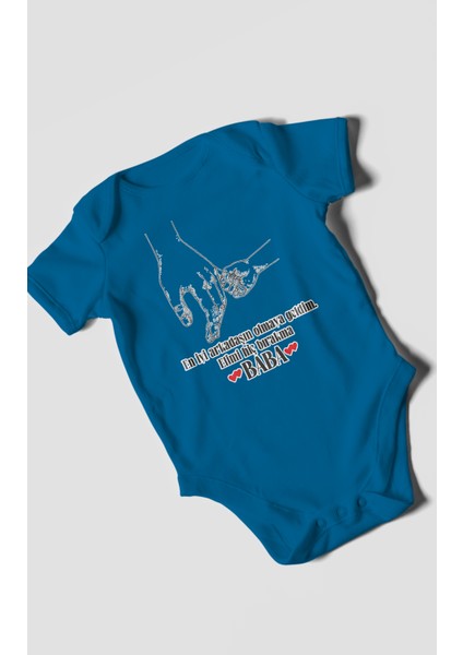 Babaya Özel Baskılı Bebek Zıbını – Çıtçıtlı Body 8 Renk | %100 Pamuk Kısa Kol modelleri