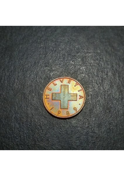 3996368F41B35128C8 1989 B 1 Helvetia Isviçre Frangı 1 Rappen Bronz Çil Para modelleri