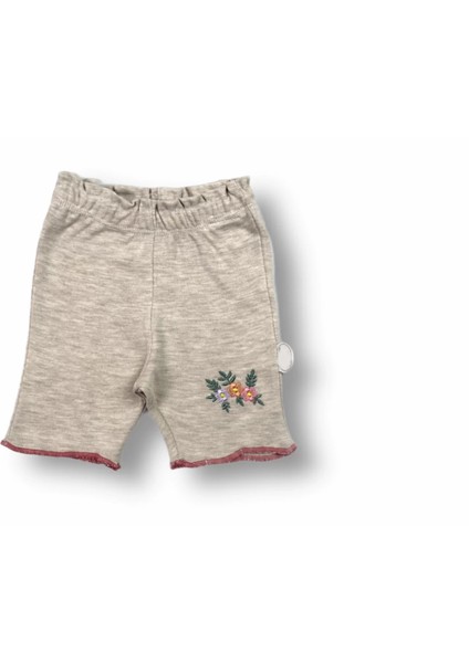 3-6 6-9 9-12 Ay Melek Kız Nakışlı Bandanalı Kısa Kollu Sweatli Şortlu 3lü Kız Bebek Takımı Nar Çiçeği modelleri