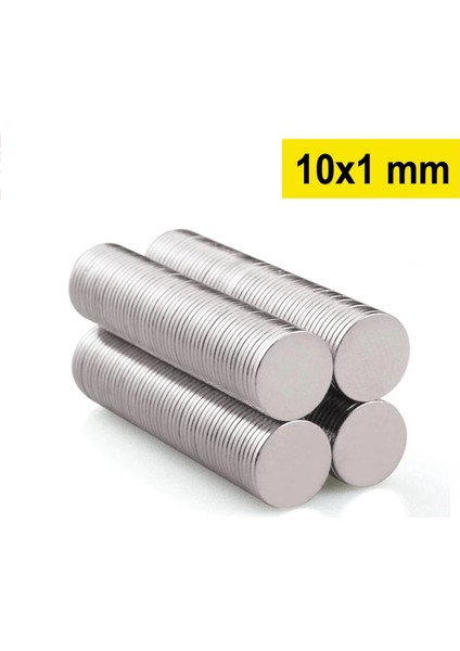 1 Adet 10X1MM Yuvarlak Neodyum Mıknatıs Güçlü Dayanıklı Magnet Nikel Kaplama