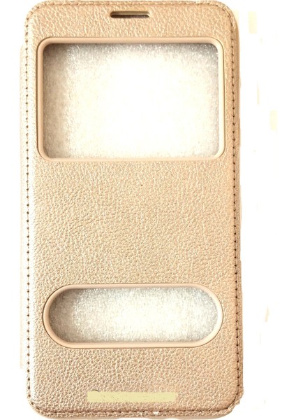 ESLIFETECH26AKSESUAR Samsung Galaxy J7 Duos Uyumlu Kapaklı Mıknatıslı Tam Koruma Kılıf-Krem Gold