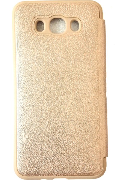 ESLIFETECH26AKSESUAR Samsung Galaxy J7 Duos Uyumlu Kapaklı Mıknatıslı Tam Koruma Kılıf-Krem Gold fiyatları