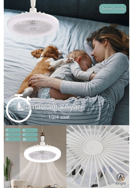 Yeni Nesil E27 Duylu Kumandalı Tavan Vantilatörlü LED Lamba 3 Hız Ayarı ve 3 Renk Ayarı fiyatları