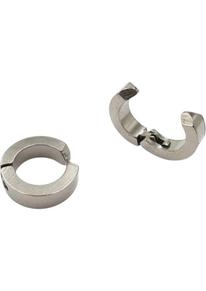 Sıkıştırmalı Deliksiz Trend Çelik Erkek Kalın Halka Küpe 2 Adet fırsatları