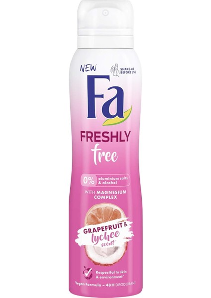 Fa Freshly Free Greyfurt & Liçi Deosprey 150 ml Kadın