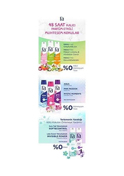 Fa Freshly Free Greyfurt & Liçi Deosprey 150 ml Kadın fiyatları