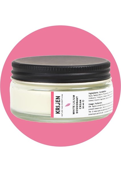 Beyaz Zambak & Üzüm Çekirdeği Krem Deodorant 50 Ml-Bitkisel Ter Kokusu Önleyici