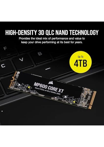 MP600 Core Xt 2tb M.2 Pcıe Gen4 Nvme SSD - 5900 Mb/s'ye Kadar - Qlc Nand - M.2 2280 - Pcıe 4.0 Dizüstü Bilgisayarlar ve Masaüstü Bilgisayarlar Için - Siyah fiyatları