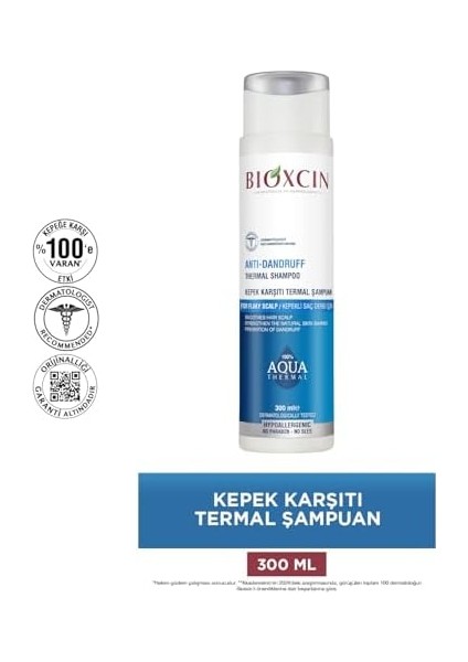 Bioxcin Aquathermal Kepek Karşıtı Şampuan, 300ML fiyatları