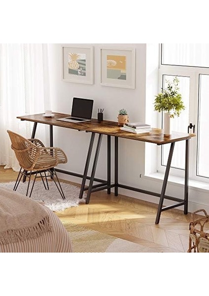 Çalışma Masası, Bilgisayar Masası, Ev Ofis, Ofis, Çalışma Odası, Oturma Odası, Sabit, Yerden Tasarruf Sağlayan, Basit Yapı, Endüstriyel Tasarım, 100 x 50 x 75 Cm, Eski -Siyah LWD40X fiyatları