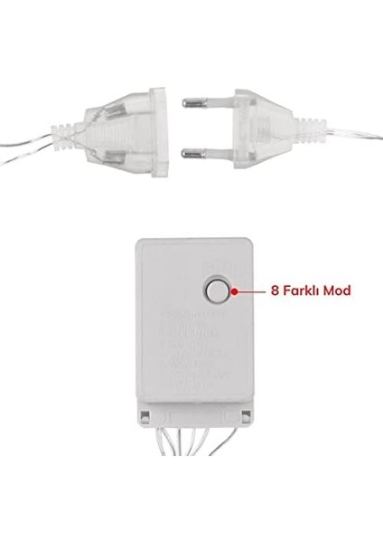 8 Fonksiyonlu 16 Saçaklı Sarkıt LED 3 x 1 (Günışığı) fiyatları