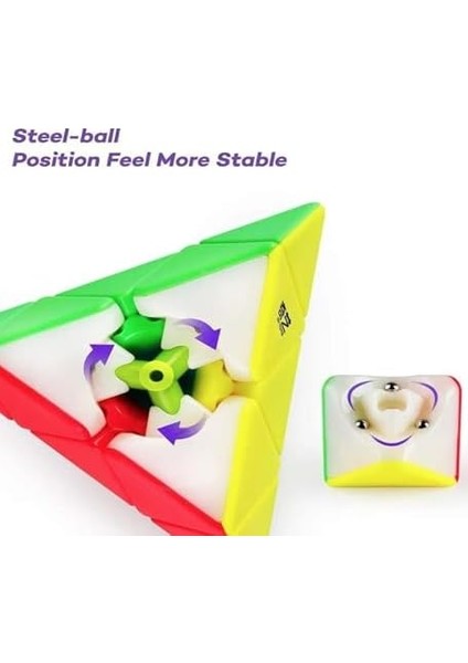 Qy Speed Cube, Pyraminx Profesyonel 3x3 Speed Üçgen Rubik Zeka Küpü -Q1 Ming S2 fiyatları