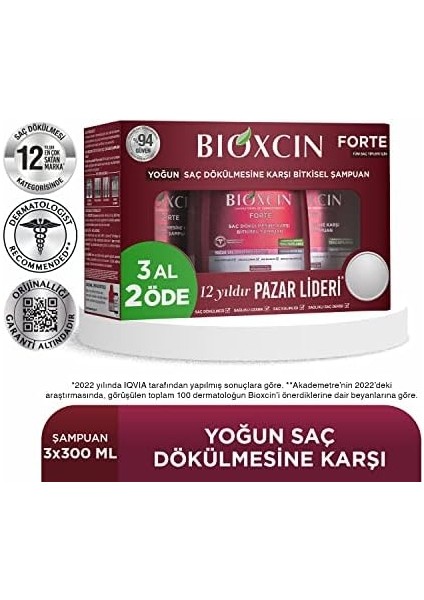 Bioxcin Forte Şampuan 300ML 3AL2 Öde fiyatları