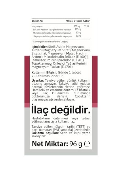 Wefortis Magnezyum Kompleks 3’ü 1 Arada 60 Tablet fiyatları